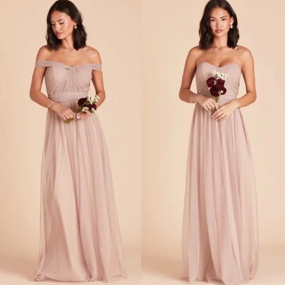 christina convertible dress birdy grey Birdy Grey Christina Convertible Tulle Bridesmaid Dress Size M Sandy Mauve  Pink
